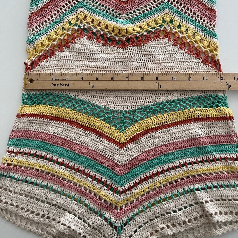 Striped Crochet Halter Romper cotton Pastel S - Picture 8 of 14